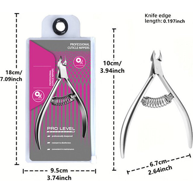 1pc Stainless Steel Nail Clippers Cuticle Nipper Tweezers Pusher Scissors for Dead Skin Removal Nail Care