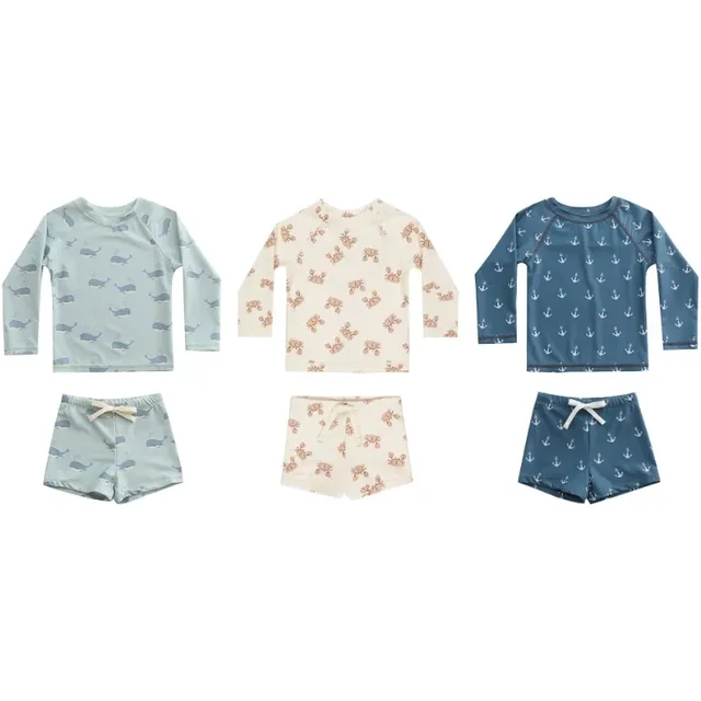 Baby Swimwears Kids Swimwear Long Sleeved Sunscreen Boys Swimsuit Boy Sunscreen Split Swimsuits Beach Vacation Board Shorts