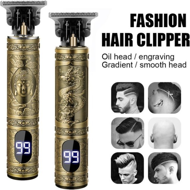T9 Washable Hair Trimmer Cordless Electric Hair Clipper Men USB Fast Charging Vintage Barber Shaver Beard Hair Cutting Machine
