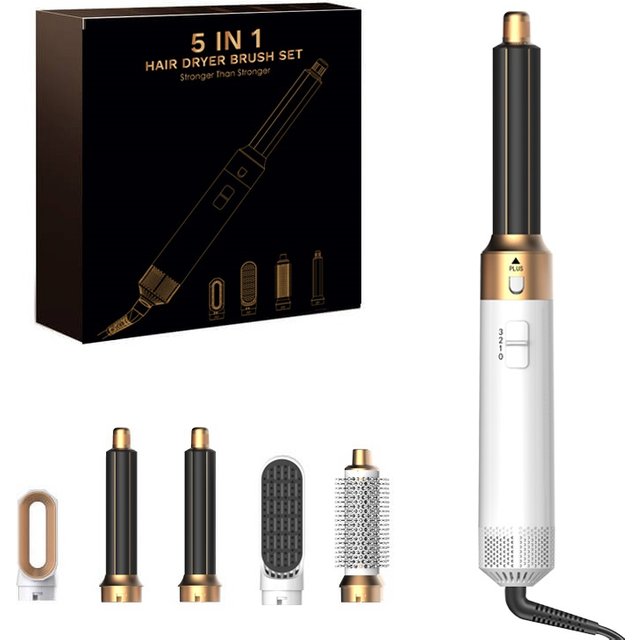 5 In 1 Professional Hair Dryer Hot Air Comb Brush With Curling Iron And Hair Straightener For Salon Quality Hair Styling