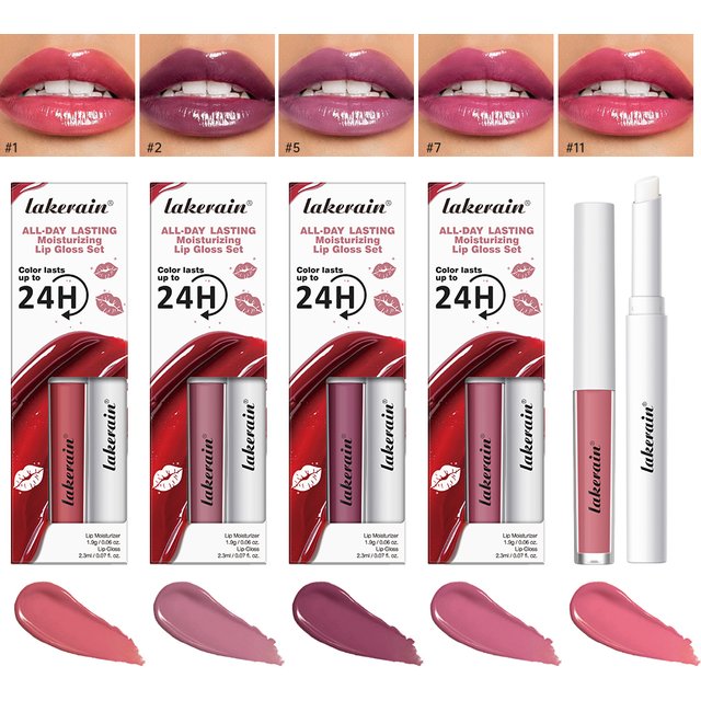 2 Count Matte Lip Stain With Moisturizing Lipstick Set Sexy Long Lasting Velvet 12 Color Nonstick Cup Waterproof Lip kit