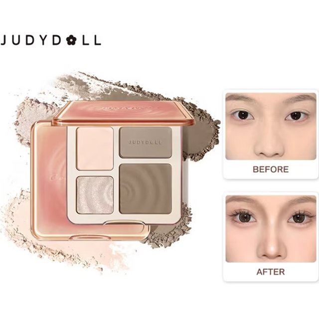 JUDYDOLL Waterproof Contour Stick & Highlighter Palette Set Vegan Cruelty-Free Makeup Kit for Cheekbones Nose Slimming