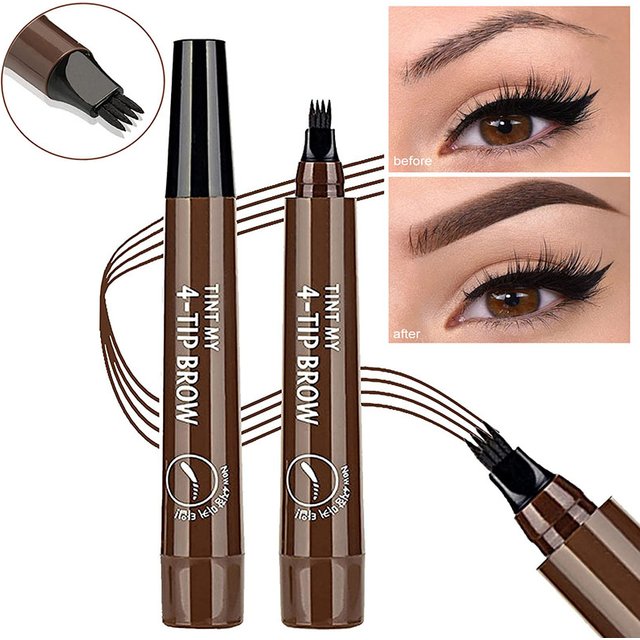Crayon à sourcils 4 points Maquillajes Para Mujer, liquide imperméable, maquillage longue durée,