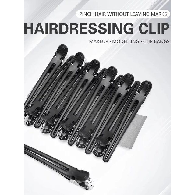 12pcs Hair Care Clips Plastic No trace Hairdressing Clip Clamps Barber Hair Cut Use Styling Tools Hairpin Hair Accessories