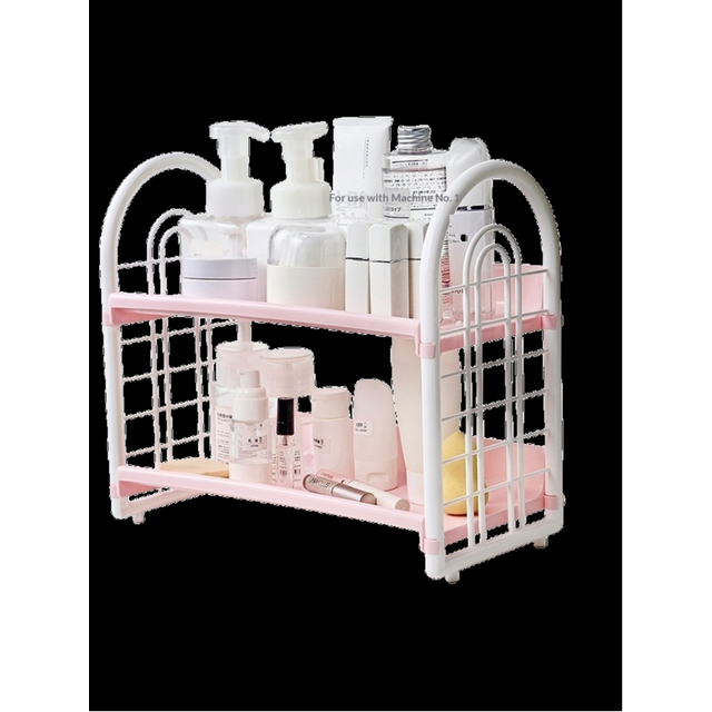 And Dormitory Accessories Double Layer Multi-Functional Plastic Desktop Organizer Shelf For Cosmetics, Bedroom,