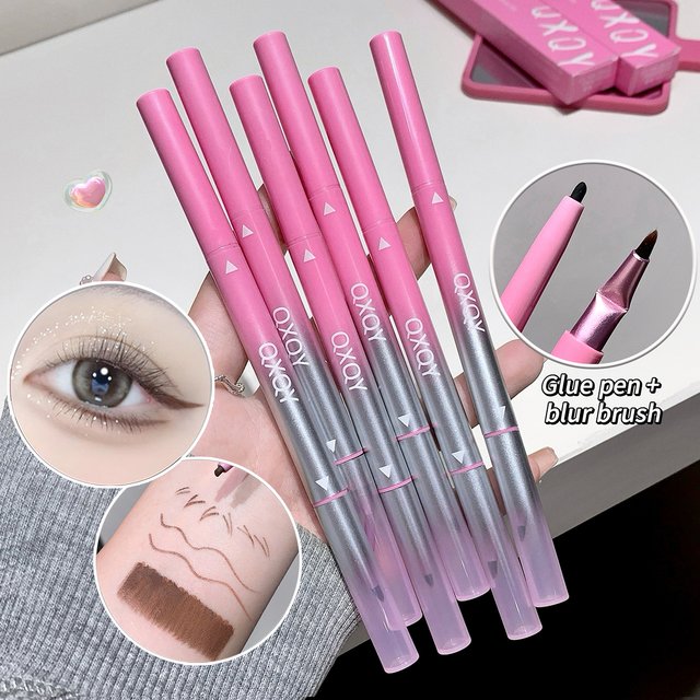 Double-Ended Eyeliner Pencil with Brush - Smooth & Long-Lasting Perfect for Beginners - Available in 4 Colors for Eye Makeup