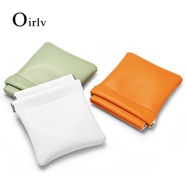 Oirlv 5pcs/lot Automatic Sealing Jewelry Organizer Bag Cosmetic Storage Bag Fashion Multiple Colors PU Leather Customize Logo