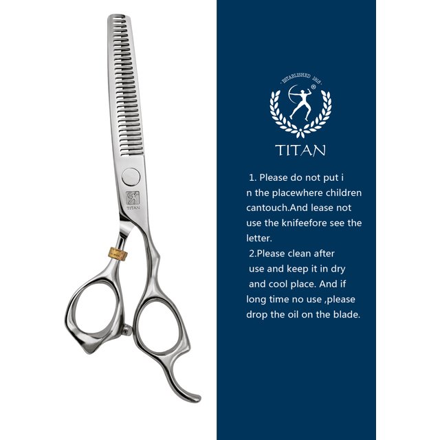 Ciseaux de coiffure professionnels Titan pour effilage et coupe, ciseaux de barbier 6.0/7.0 pouces 440C