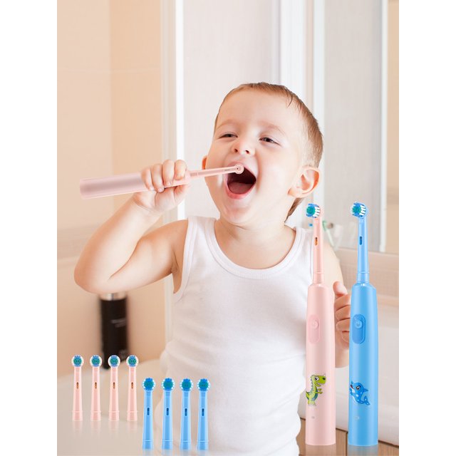 Children Electric Toothbrush With Replace Brush Heads Kids Cartoon Toothbrush Ultrasonic Sonic Electric Toothbrush With 4 Head