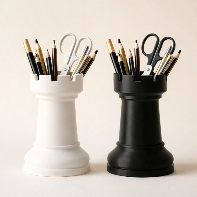 Chess Design Desktop Storage Organizer, Pen Holder & Cosmetic Box for Home Office School, Ideal Back-to-School Gift