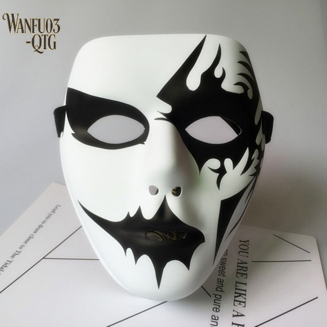 Offre spéciale 1PC Hip Hop adulte peint à la main blanc danse de rue hommes adulte masque Halloween accessoires mascarade masque complet