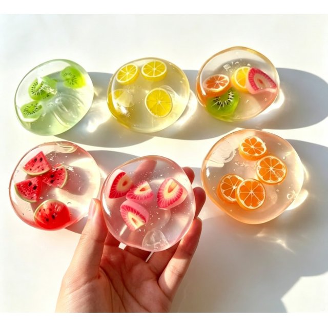 Jouet mou et malléable en forme de fruit, parfumé à l'huile de noix de coco, sans rebond, anti-stress, balle sensorielle pour adultes