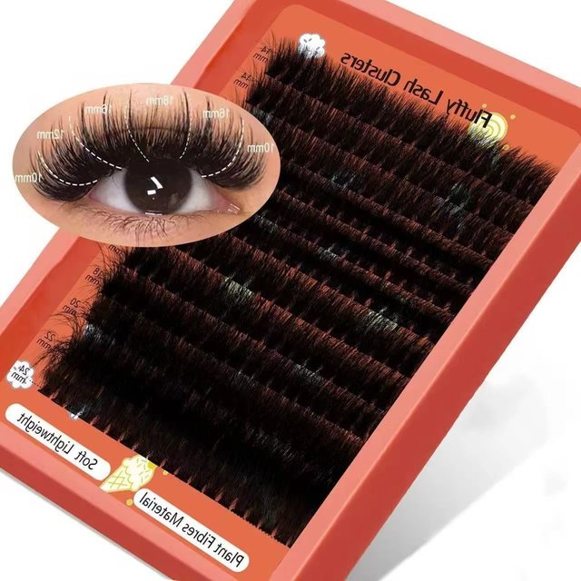 8D Fluffy Cluster Eyelashes D Curl 80D-100D 0.07mm 14-22mm Mixed Volume Reusable DIY Extensions for Makeup Beginners