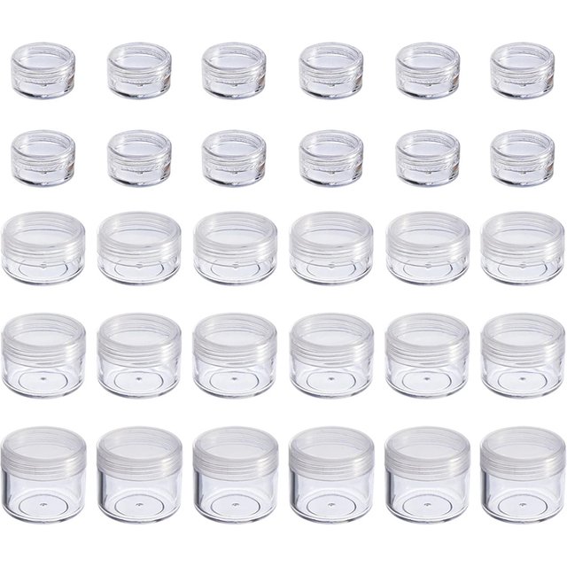 10Pcs 2g 3g 5g 10g 15g 20g 30g Plastic Cosmetics Makeup Box Nail Art Storage Pot Container Clear Sample Lotion Jar
