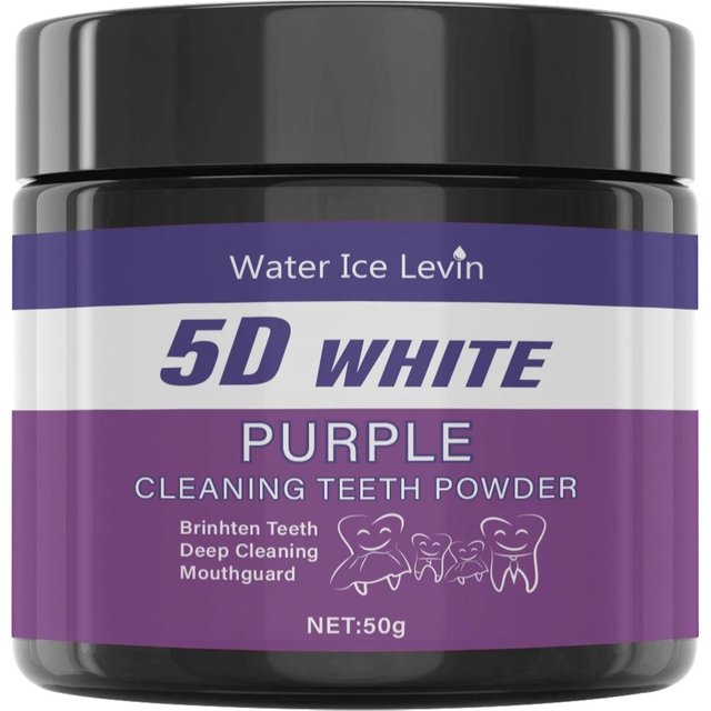 Purple Teeth Whitening Powder, Natural Deep Cleaning and Breath Freshening, Suitable for Both Men and Women, Ideal for Daily Use and Travel