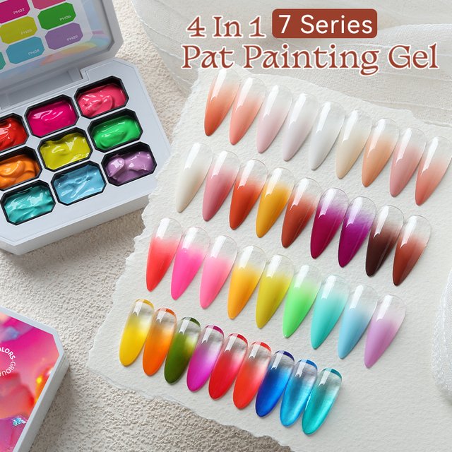 UR SUGAR 4 In 1 Pat Painting Gel Nail Polish Blooming Transfer Design UV LED Soak Off Gel Varnish Gradient Patting Gel Palette