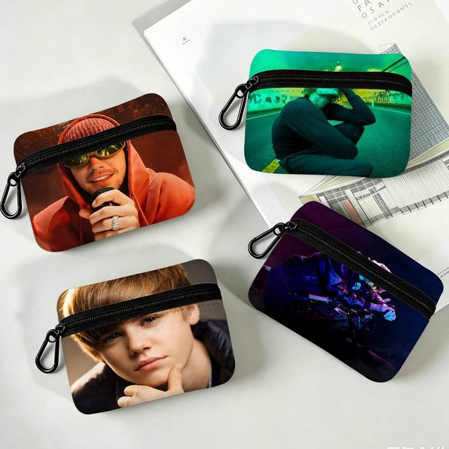J-Justin Swag B-Bieber Oxford Fabric Zipper Pouch Lightweight Hanging Coin Wallet For Coins ID Cards Keys Lipstick Earbuds