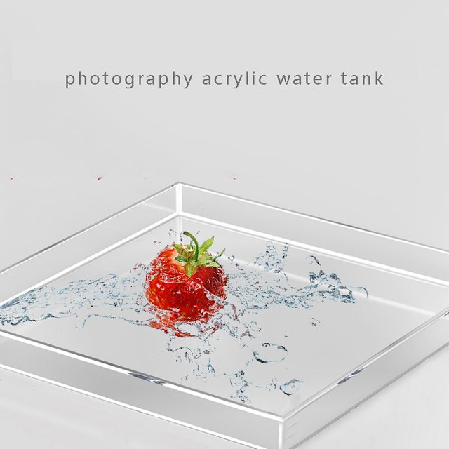 Transparent Acrylic Water Tank Shallow Sink Photo Studio Kit Tabletop Shooting Props Coffee Tray Desktop Cosmetics Storage Tray