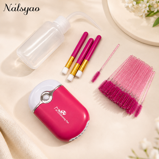 Mini sèche-cils portable USB, ventilateur de cils, fournitures d'extension de cils, brosse à shampooing, brosses à mascara, bouteille de lavage en plastique