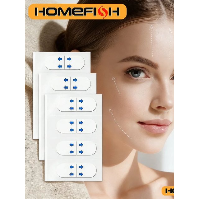 80pcs Hidden V‑Shape Face Taping Sheets Facial Tightening Smoothing Stickers for Forehead, Neck & Jawline