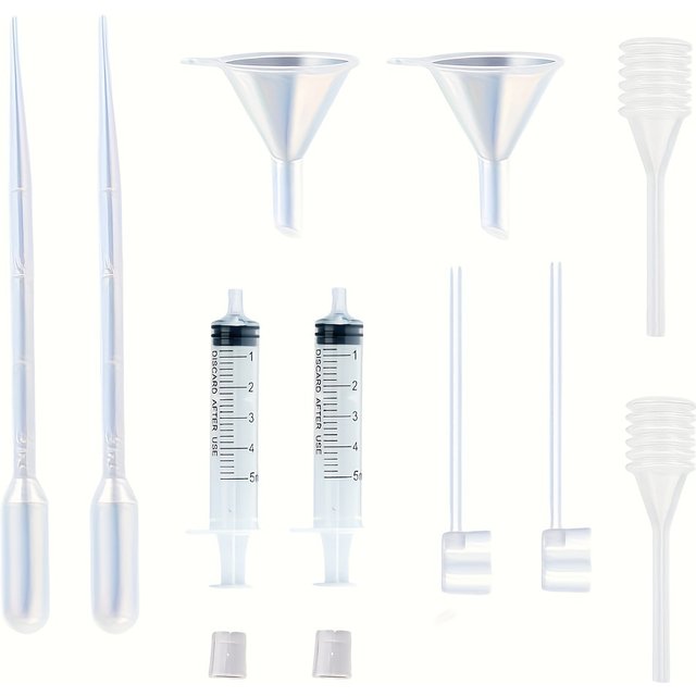 Ensemble distributeur de parfum 12 pièces - 2 seringues, 2 pipettes, 2 séparateurs de parfum, 2