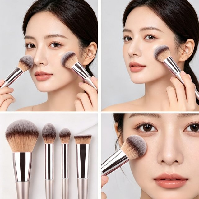 10 Pcs Champagne Gold Makeup Brushes Complete Set of Foundation Loose Powder Blush Concealer Eye Shadow Professional Set