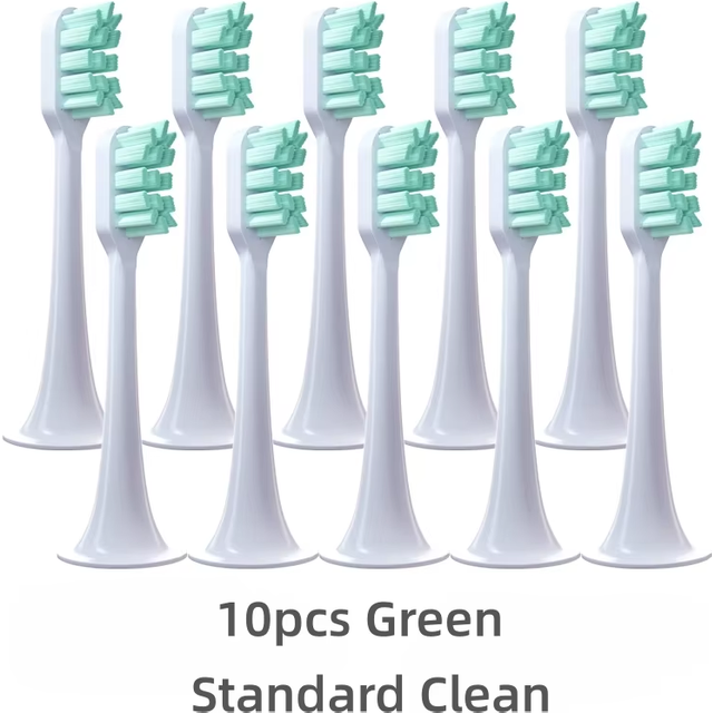 10Pcs Replacement Toothbrush Heads Compatible with Xiaomi Mijia/Mi Home T300 T500 T700 Series Sonic Electric Brush Handles