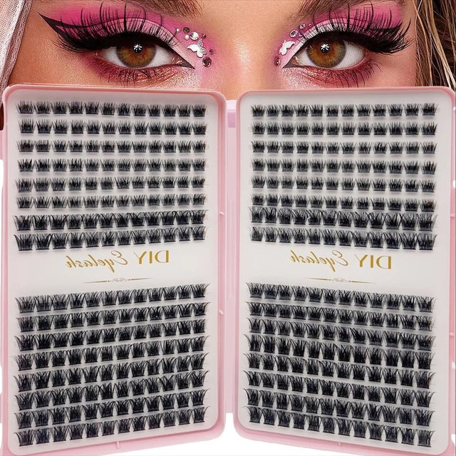 384pcs Individual Lashes Eyelash Book Clusters Extensions DIY Self Grafting False Eyelash for Home Makeup