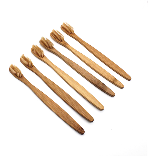 8pcs Bamboo Toothbrush Natural Wooden ECO Friendly Toothbrush with Bristles