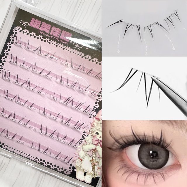 4-6mm Individual Bottom Lash Clusters No Glue Need C Curl Black Lower Eyelash Self-adhesive Lash Extensions Cosplay DIY Makeup