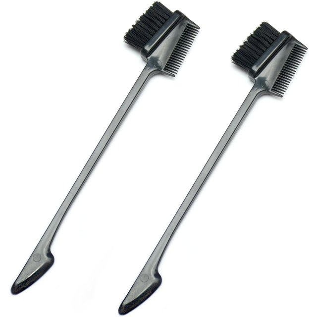 Hair Brushes,Double Side Edge Control Hair Brush Set of 2 - 3-in-1 Comb Grooming Tool for women Girls Hair Edge Eyebrow Brushe