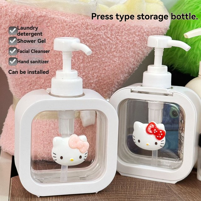 Hello Kitty 500ML distributeur de savon rechargeable vide shampooing revitalisant conteneur