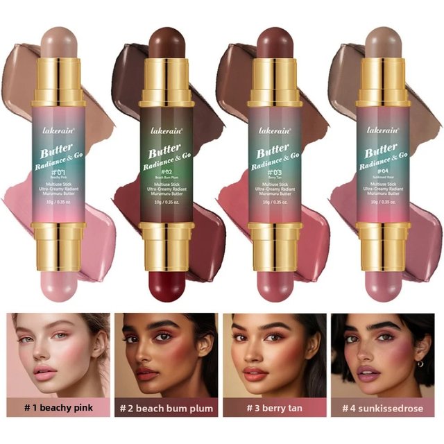 Matte Glow Makeup Double Ended Contour Stick 2 in 1 Cream Blush Highlighter For Face Sculpting Cheeks Eyes