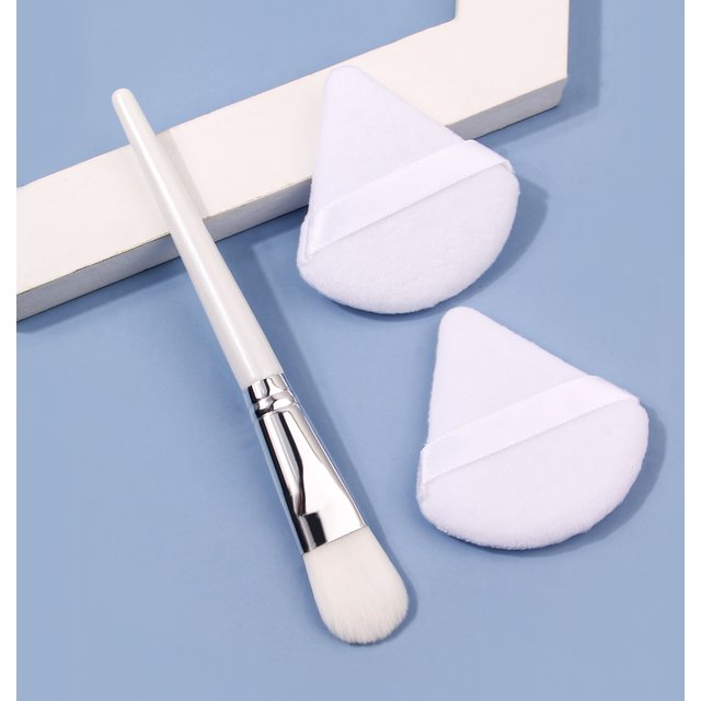 Soft Hair Facial Mask Brush Makeup Foundation Brush Face Spa Tongue Brush Soft Triangle Sponge Setting Air Cushion Powder Puff