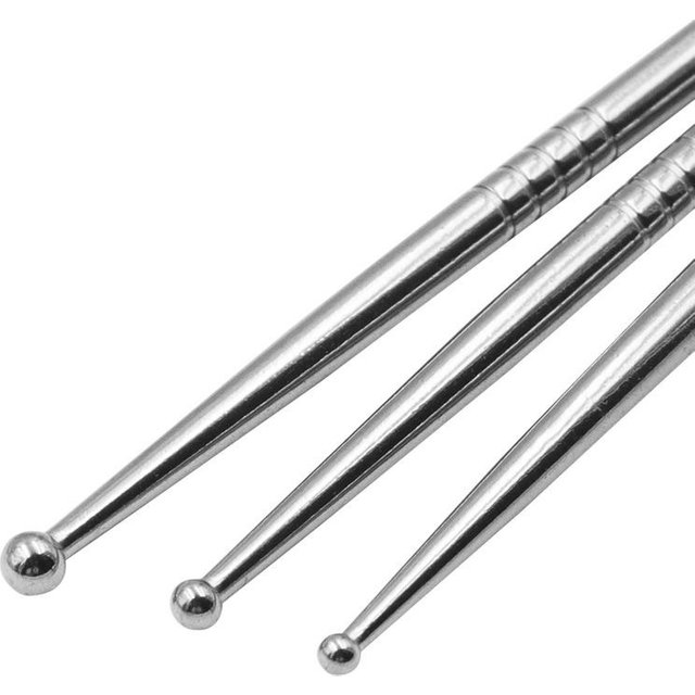 Ensemble d'acupuncture 3 pièces - Outil de massage facial à double tête, stylo d'acupression en acier, sonde d'acupression pour les oreilles et le corps pour soulager les muscles