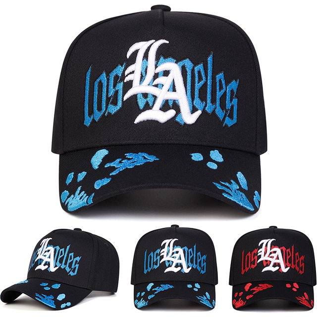 Unisex Gothic LA LOS ANGELES Embroidery Baseball Caps Spring Autumn Outdoor Adjustable Casual Hats Sunscreen Hat Sports Cap
