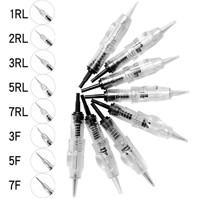 20Pcs Sterilized Tattoo Cartridge Needles 0.30MM PMU Permanent Eyebrow Eyeliner Lip Microblading Machine Makeup Needles Supplies