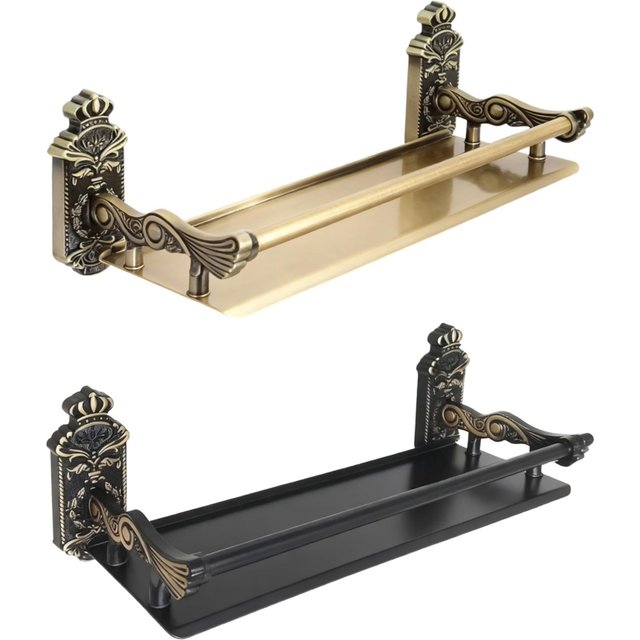 Bathroom Wall Shelves , Antique Bronze Shampoo Holder Bath Shelf Black Bathroom Hardware
