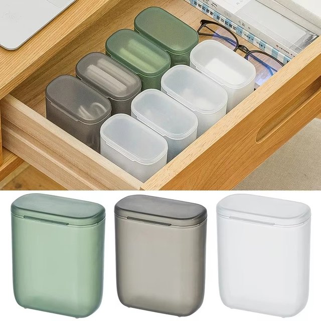 Portable Cable Storage Box Wound Headphone Cable Charger Container Box Drawer Sorting Case With Cover For Makeup Lipstick Holder