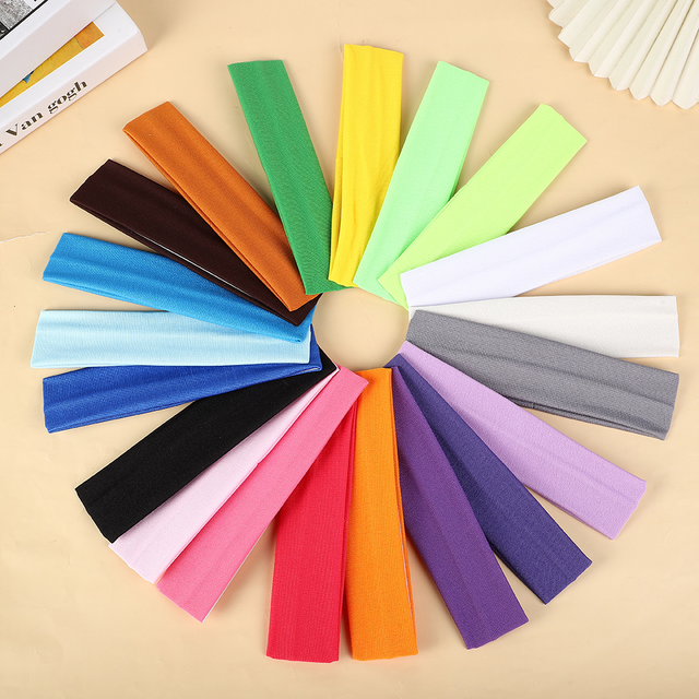 Solid Color Knitted Elastic Hair Band Fashion Headbands for women Sports Running Fitness Yoga Makeup Hair Accessory