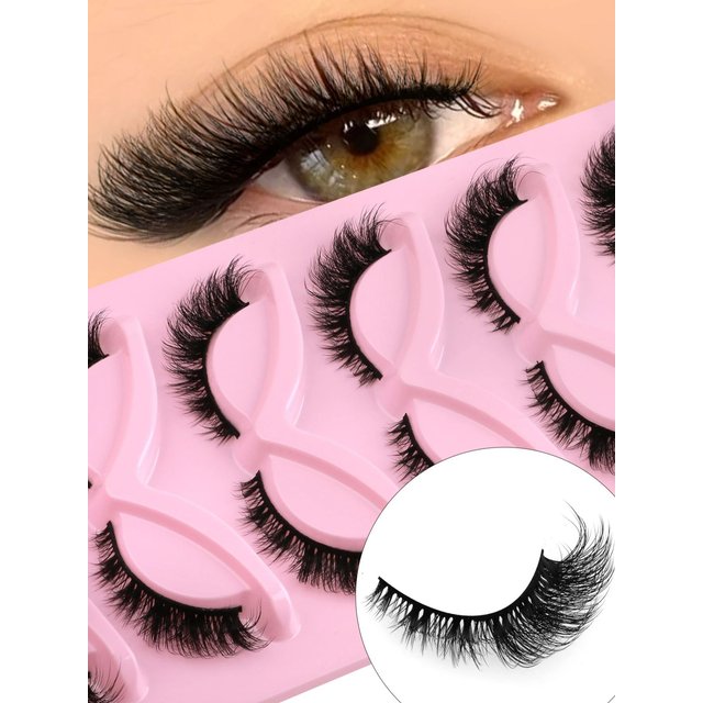 Veltrinay Cat Eye Lashes Natural Fake Lashes Winged End Eye Elongated Eyelashes Faux Mink Eyelashes False Lashes Makeup
