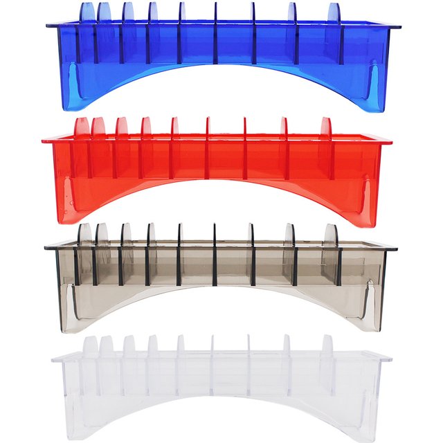 10-Card Electric Hair Clippers Comb Holder Salon Scissors Positioning Storage Box Transparent Black Comb Stand Beauty Health