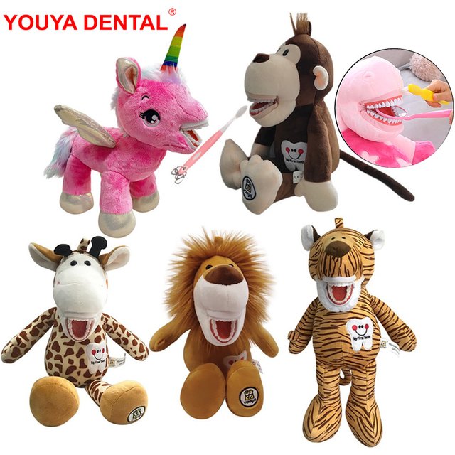 Dental Plush Toys With Teeth Model Toothbrush For Kids Children Stuffed Animals Dentist Soft Dolls Dentistry Accessories Gifts