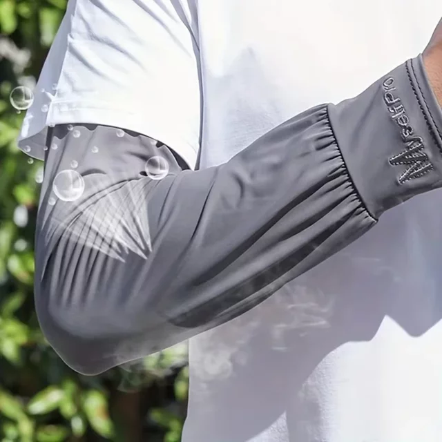1 Pair Mens Ice Arm Sleeves Sunscreen Elastic Driving Gloves Outdoor UV Protection Arm Cover Sleeves Lightweight Cool Muff 2026