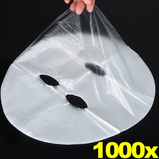 Disposable Face Plastic Film Full Face Cleaner Mask Paper Transparent PE Masks DIY Wrap Facial Beauty Healthy Tool Kits