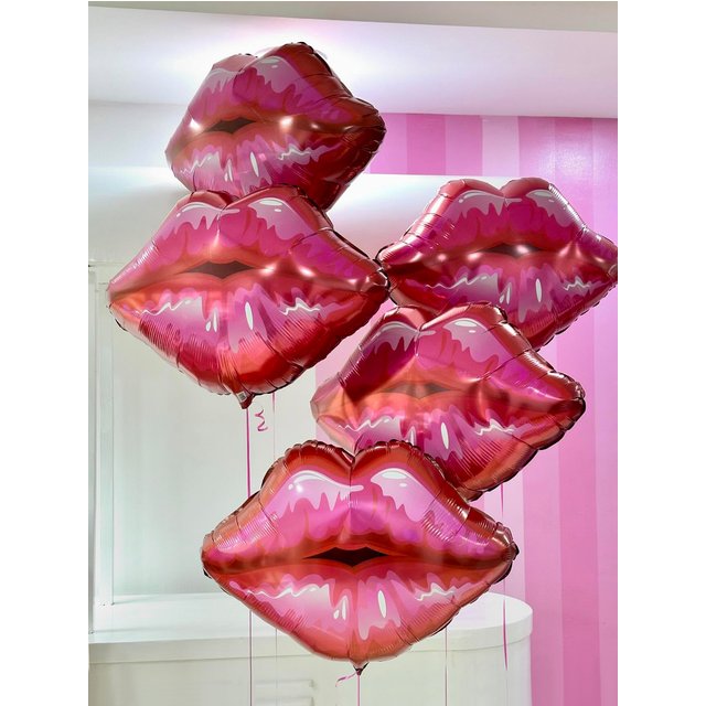 2/5pcs Lip Foil Balloons, Valentine's Day Decorations, Anniversary, Makeup-Themed, Birthday, Wedding, Bridal Party Decorations