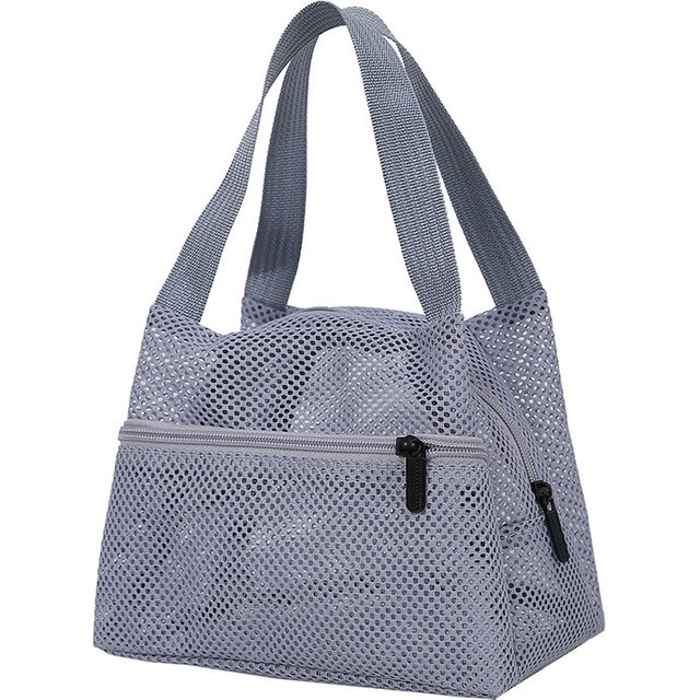 Large Capacity Mesh Makeup Bag With Handle Portable Travel Toiletry Zipper Pouch Beach Cosmetic Reusable Storage Bag