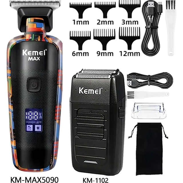 Kemei Km-MAX5090 Km-2299 Km-1102 Professional Hair Clipper Electric Hair Cutting Machine Vector Motor Haircut Clipper for men