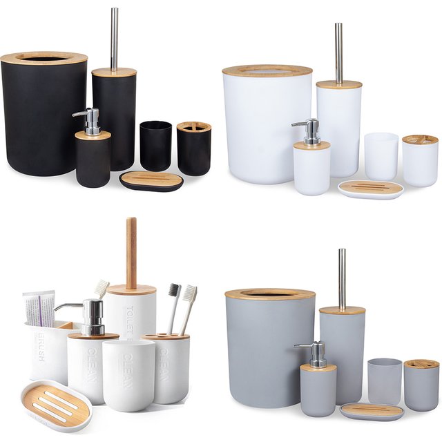 1pc Bathroom Accessories Soap Dispenser Bottle Dish Washroom Garbage Can Toothbrush Holder Cup Suit Lotion Rack Toilet Brush