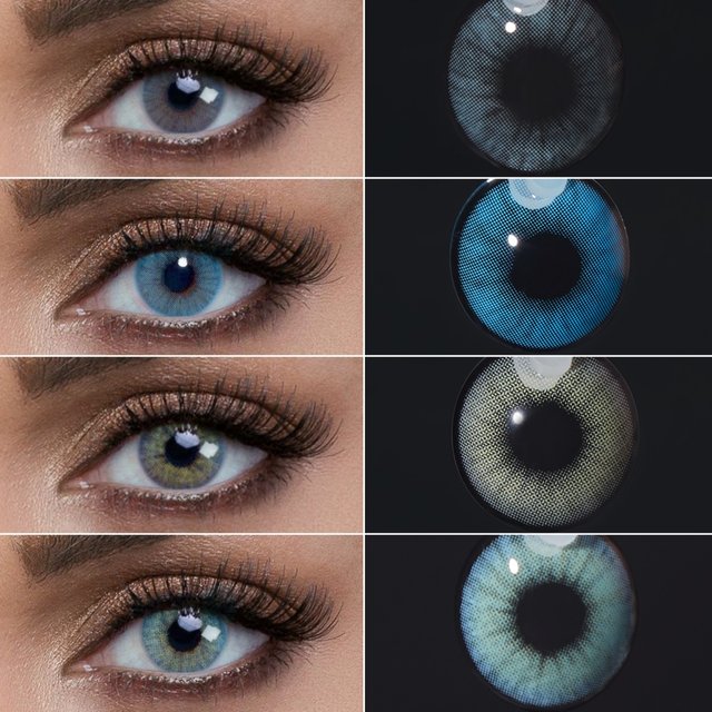 VISUASHOW 6 Months Disposable Small Pupil Hidrocorcolor Colored Contact Lenses with Prescription for Daily Cosmetics Eye Beauty